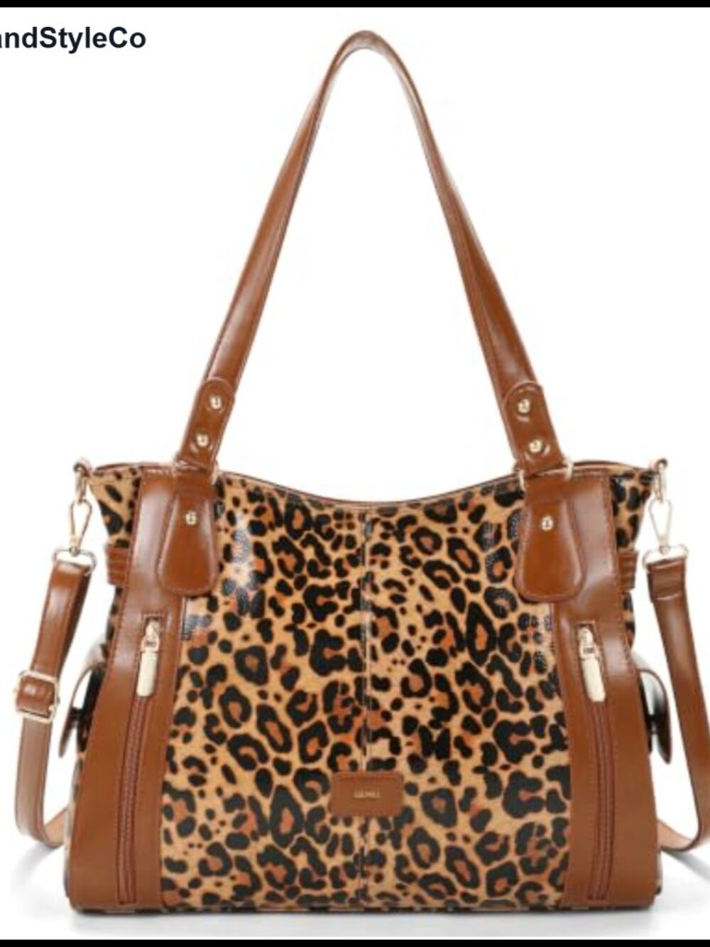 Large Leopard Print Tote Bag Faux Leather Crossbody Purse